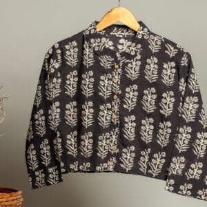 Handmade Block Print Cotton for Women ? Ethnic Floral Printed Top with Long Sleeves